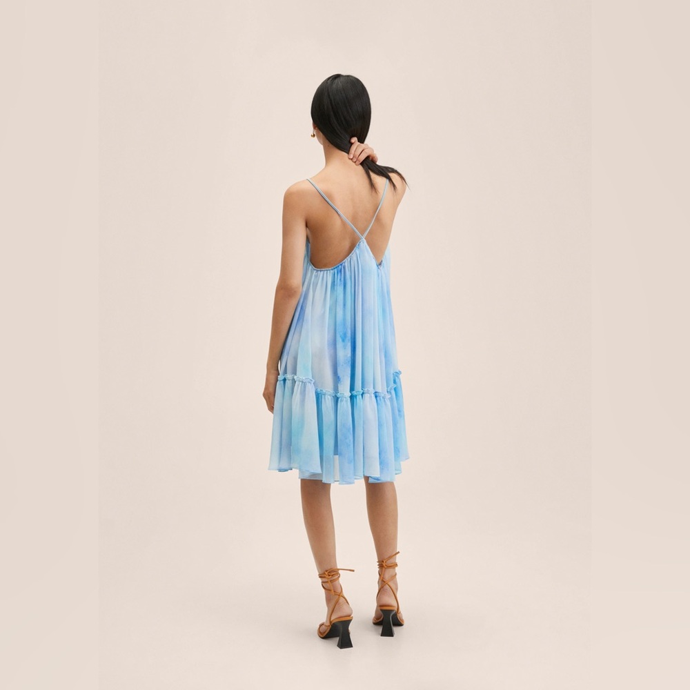Mango ruffles chiffon dress - Picture 4 of 8